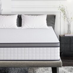 Elitspace Queen Mattresses, 10 Inch Queen Size Mattress, Medium Firm Feel Memory Foam & Individual Pocket Springs