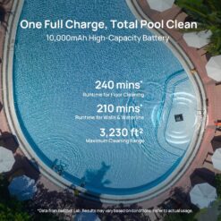 Beatbot AquaSense 2 Cordless Robotic Pool Vacuum Cleaner, Smart Surface Parking, Double-Pass Waterline Scrubbing - Blue
