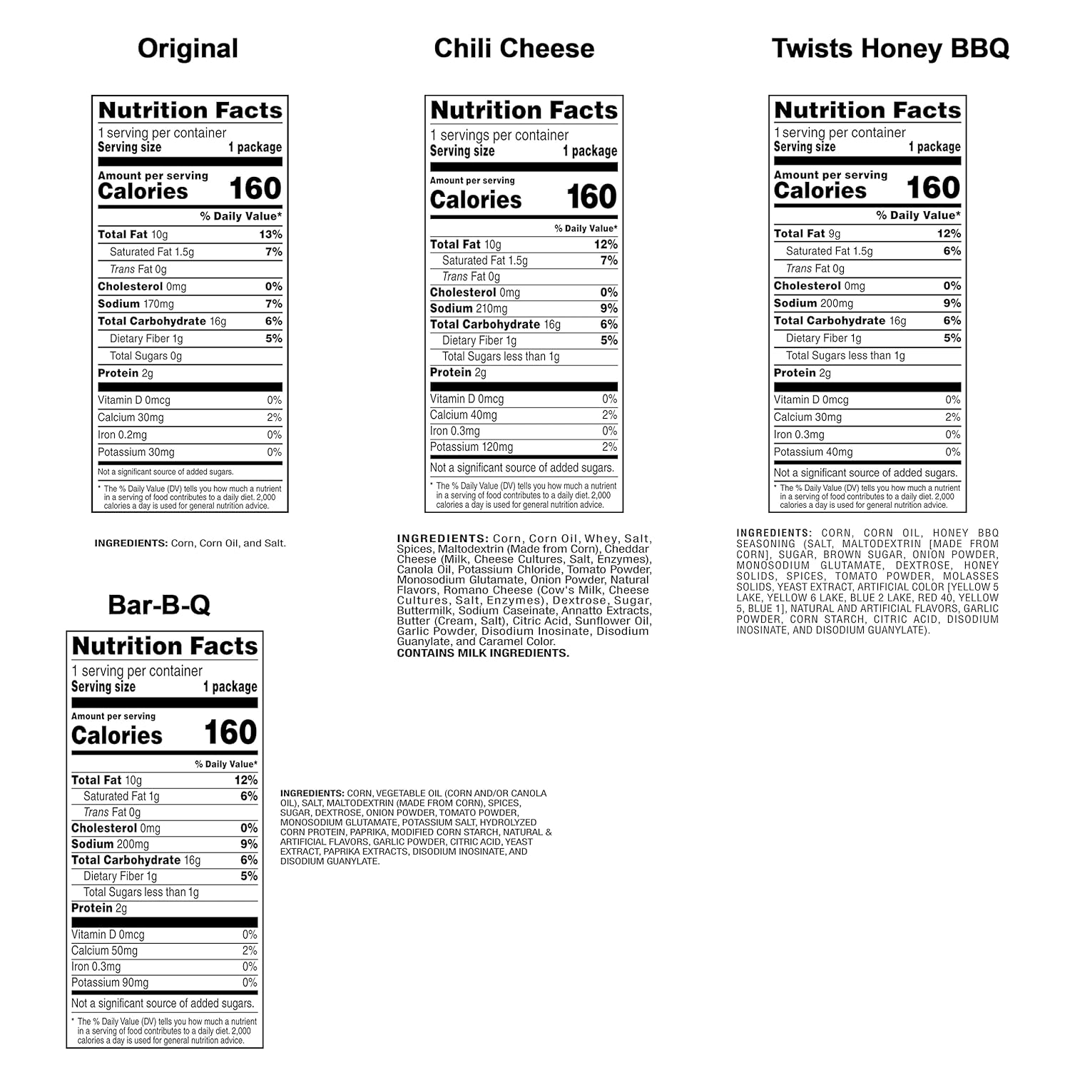 Fritos Corn Chips, Variety Pack, 1 Ounce (Pack of 40)