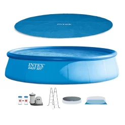 Intex 48in x 18ft Inflatable Above Ground Pool with Ladder, Pump & Cover
