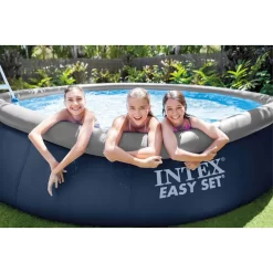 Intex Easy Set Round Inflatable Outdoor Above Ground Swimming Pool Set