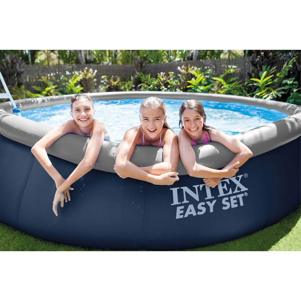 Intex Easy Set Round Inflatable Outdoor Above Ground Swimming Pool Set