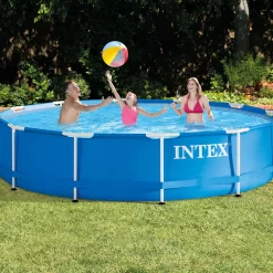 Intex Metal Frame Round Above Ground Swimming Pool w/Pump, 12' x 30