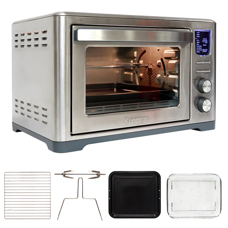 Kenmore 25 Qt. 11 in 1 Digital Air Fryer Convection Toaster Oven Rotisserie