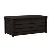 Keter Brightwood 120 Gallon Large Durable Outdoor Storage and Weather Resistant Resin Deck Box, Dark Brown