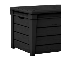Keter Brightwood 120 Gallon Large Durable Outdoor Storage and Weather Resistant Resin Deck Box, Anthracite Gray