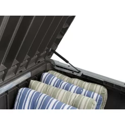 Keter Eastwood 150 Gallon Durable Resin Outdoor Storage and Organization Deck Box For Patio Furniture and Supplies, Brown