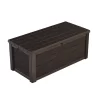 Keter Eastwood 150 Gallon Durable Resin Outdoor Storage and Organization Deck Box For Patio Furniture and Supplies, Brown
