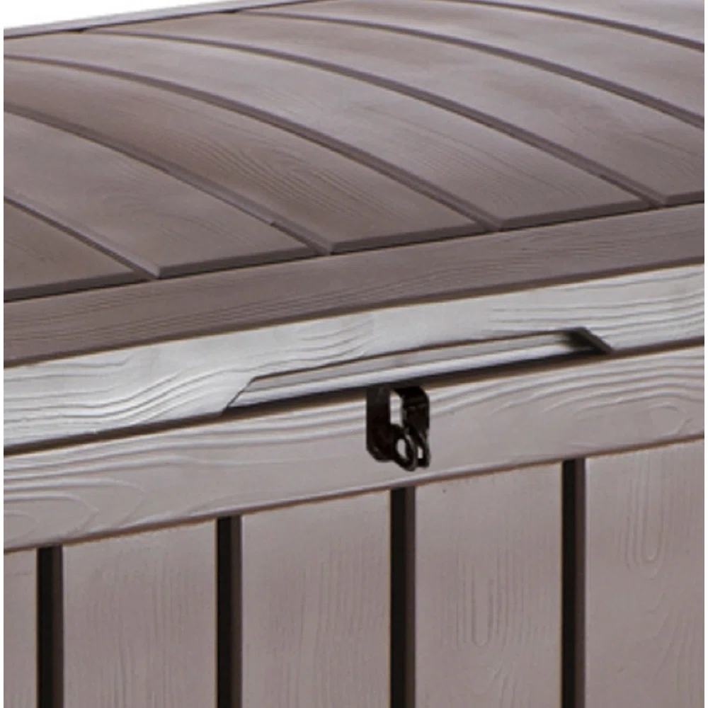 Keter Glenwood 101 Gallon Durable Resin Outdoor Storage and Organization Deck Box For Patio Furniture and Supplies, Brown