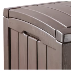 Keter Glenwood 101 Gallon Durable Resin Outdoor Storage and Organization Deck Box For Patio Furniture and Supplies, Brown