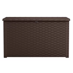 Keter Java 230 Gallon XXL Durable Resin Outdoor Storage and Organization Deck Box Ideal For Garden Patio Furniture and Supplies