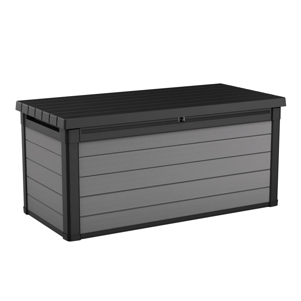 Keter Premier 150 Gallon Durable Resin Outdoor Storage and Organization Deck Box Ideal For Garden Patio Furniture and Supplies, Grey