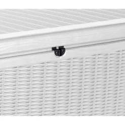 Keter Sumatra 135 Gallon Large Durable Resin Outdoor Storage and Organization Deck Box Ideal For Garden Patio Furniture and Supplies, Off-White