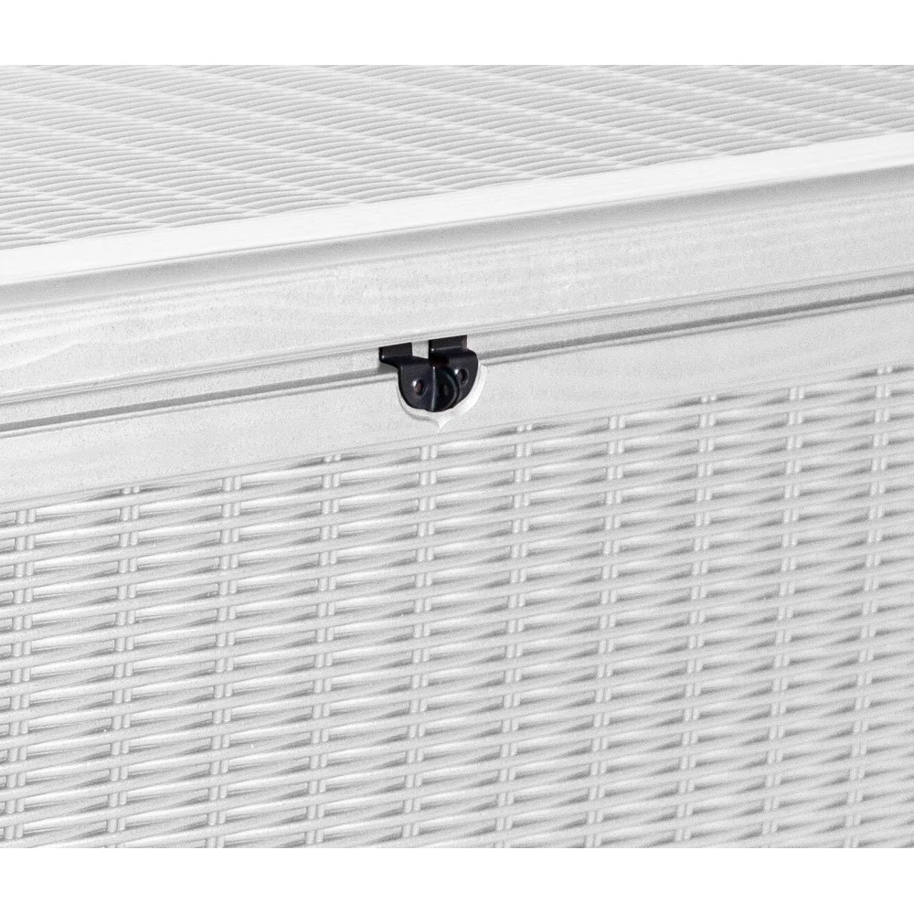 Keter Sumatra 135 Gallon Large Durable Resin Outdoor Storage and Organization Deck Box Ideal For Garden Patio Furniture and Supplies, Off-White