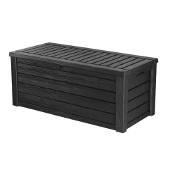 Keter Westwood 150 Gallon Large Durable Resin Outdoor Storage and Organization Deck Box For Patio Furniture and Supplies, Gray