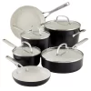 KitchenAid Hard Anodized Ceramic Nonstick Cookware Pots and Pans Set, 10 Piece, Black