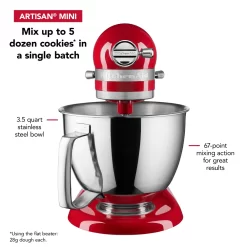 KitchenAid Artisan Mini 3.5 Quart Tilt-Head Stand Mixer, Empire Red