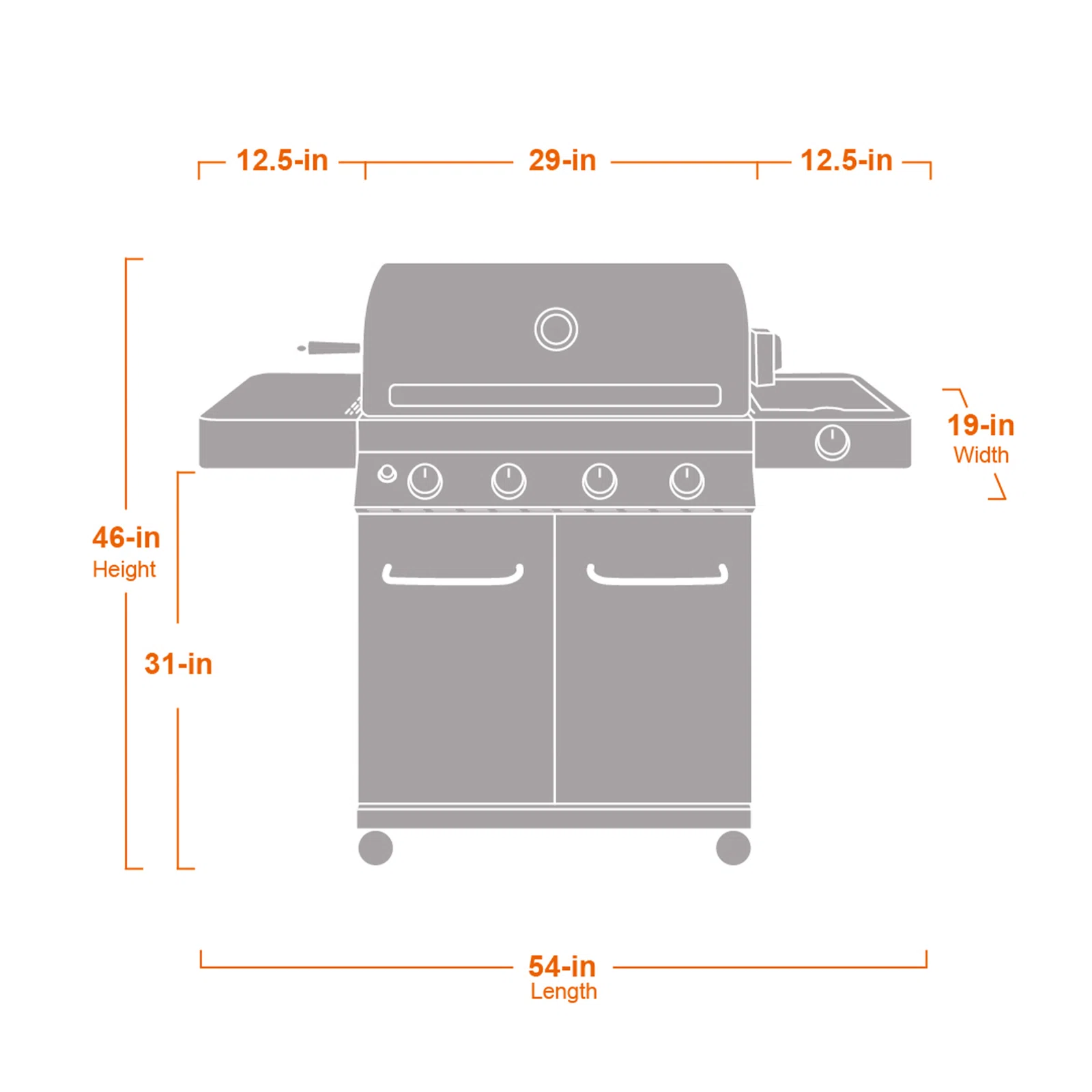 Monument Grills 17842: 4-Burner Propane Gas Grill with Rotisserie Kit, Side Burner, LED Controls, and Warming Rack – Perfect for Family BBQs