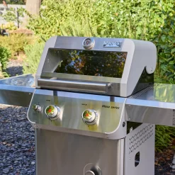 Monument Grills Mesa Series 2-Burner Free Standing Stailless Liquid Propane 24000 BTU Gas Grill with Cabinet, Gray