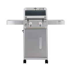 Monument Grills Mesa Series 2-Burner Free Standing Stailless Liquid Propane 24000 BTU Gas Grill with Cabinet, Gray