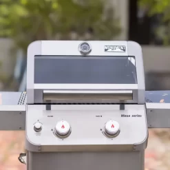 Monument Grills Mesa Series 2-Burner Free Standing Stailless Liquid Propane 24000 BTU Gas Grill with Cabinet, Gray