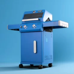 Monument Grills Mesa Series 2-Burner Free Standing Stailless Liquid Propane 24000 BTU Gas Grill with Cabinet, Blue