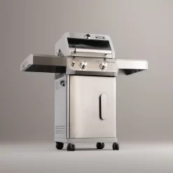 Monument Grills Mesa Series 2-Burner Free Standing Stailless Liquid Propane 24000 BTU Gas Grill with Cabinet, Gray