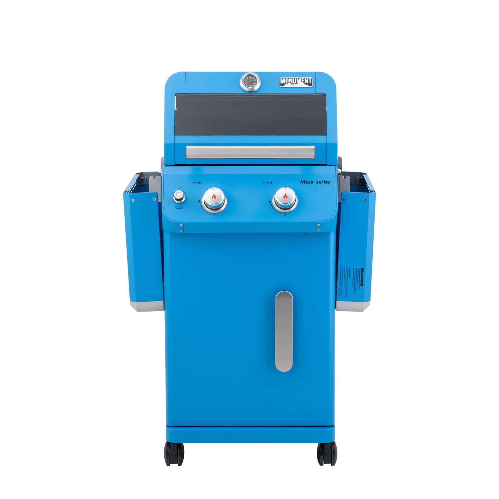 Monument Grills Mesa Series 2-Burner Free Standing Stailless Liquid Propane 24000 BTU Gas Grill with Cabinet, Blue