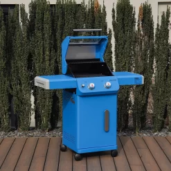 Monument Grills Mesa Series 2-Burner Free Standing Stailless Liquid Propane 24000 BTU Gas Grill with Cabinet, Blue