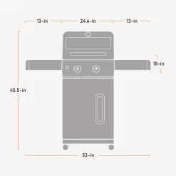 Monument Grills Mesa Series 2-Burner Free Standing Stailless Liquid Propane 24000 BTU Gas Grill with Cabinet, Black