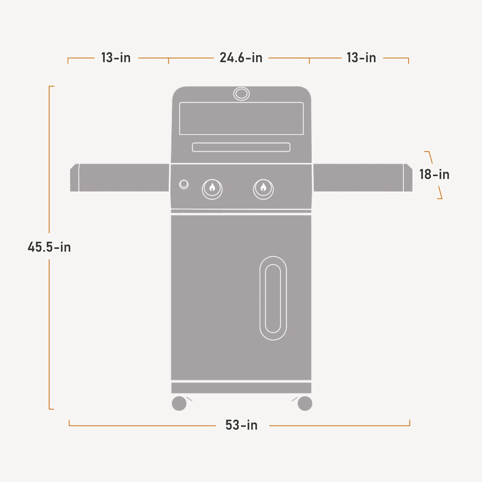Monument Grills Mesa Series 2-Burner Free Standing Stailless Liquid Propane 24000 BTU Gas Grill with Cabinet, Black