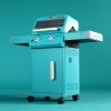 Monument Grills Mesa Series 2-Burner Free Standing Stailless Liquid Propane 24000 BTU Gas Grill with Cabinet, Light Blue
