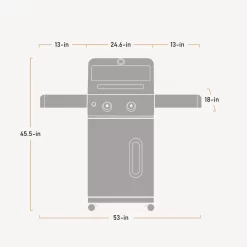 Monument Grills Mesa Series 2-Burner Free Standing Stailless Liquid Propane 24000 BTU Gas Grill with Cabinet, Light Blue