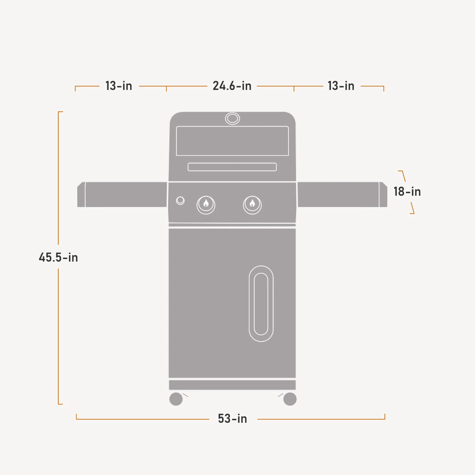 Monument Grills Mesa Series 2-Burner Free Standing Stailless Liquid Propane 24000 BTU Gas Grill with Cabinet, Light Blue