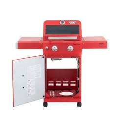 Monument Grills Mesa Series 2-Burner Free Standing Stailless Liquid Propane 24000 BTU Gas Grill with Cabinet, Red