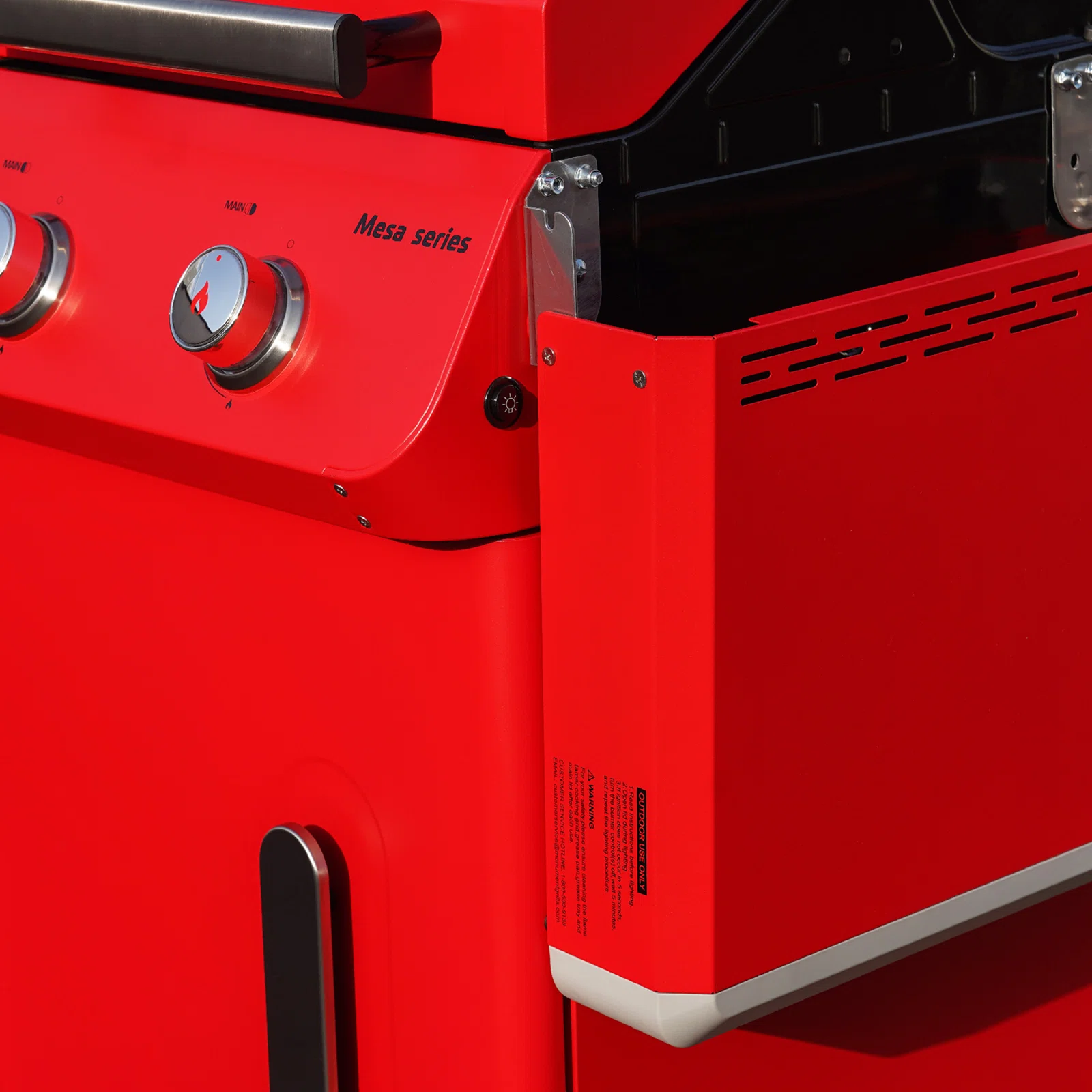 Monument Grills Mesa Series 2-Burner Free Standing Stailless Liquid Propane 24000 BTU Gas Grill with Cabinet, Red