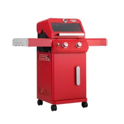 Monument Grills Mesa Series 2-Burner Free Standing Stailless Liquid Propane 24000 BTU Gas Grill with Cabinet, Red