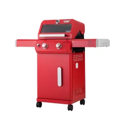 Monument Grills Mesa Series 2-Burner Free Standing Stailless Liquid Propane 24000 BTU Gas Grill with Cabinet, Red