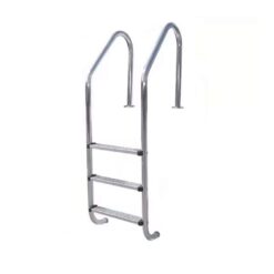 Poolzilla Three Tread Stainless Steel Pool Ladder Entry and Exit System for In-Ground Salt Water Swimming Pools