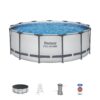Bestway Steel Pro Round Above Ground Outdoor Backyard Swimming Pool, 14' x 14' x 48"