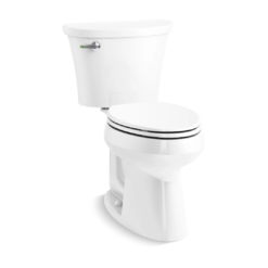 KOHLER Cavata White Elongated Chair height Soft Close 2-piece Toilet 12-in Rough-In WaterSense 1.6 GPF