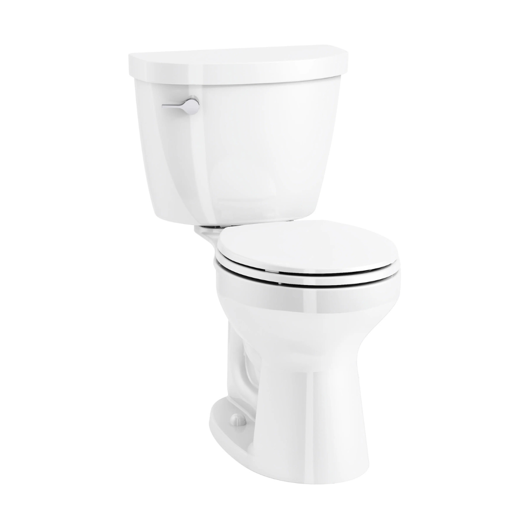 KOHLER Cimarron White Round Chair height Soft Close 2-piece Toilet 12-in Rough-In WaterSense 1.28 GPF