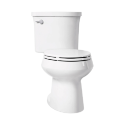 KOHLER Leeward The Complete Solution White Elongated Standard height Soft Close 2-piece Toilet 12-in Rough-In WaterSense 1.28 GPF