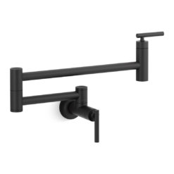 KOHLER Matte Black Single Handle Wall-mount Pot Filler Kitchen Faucet