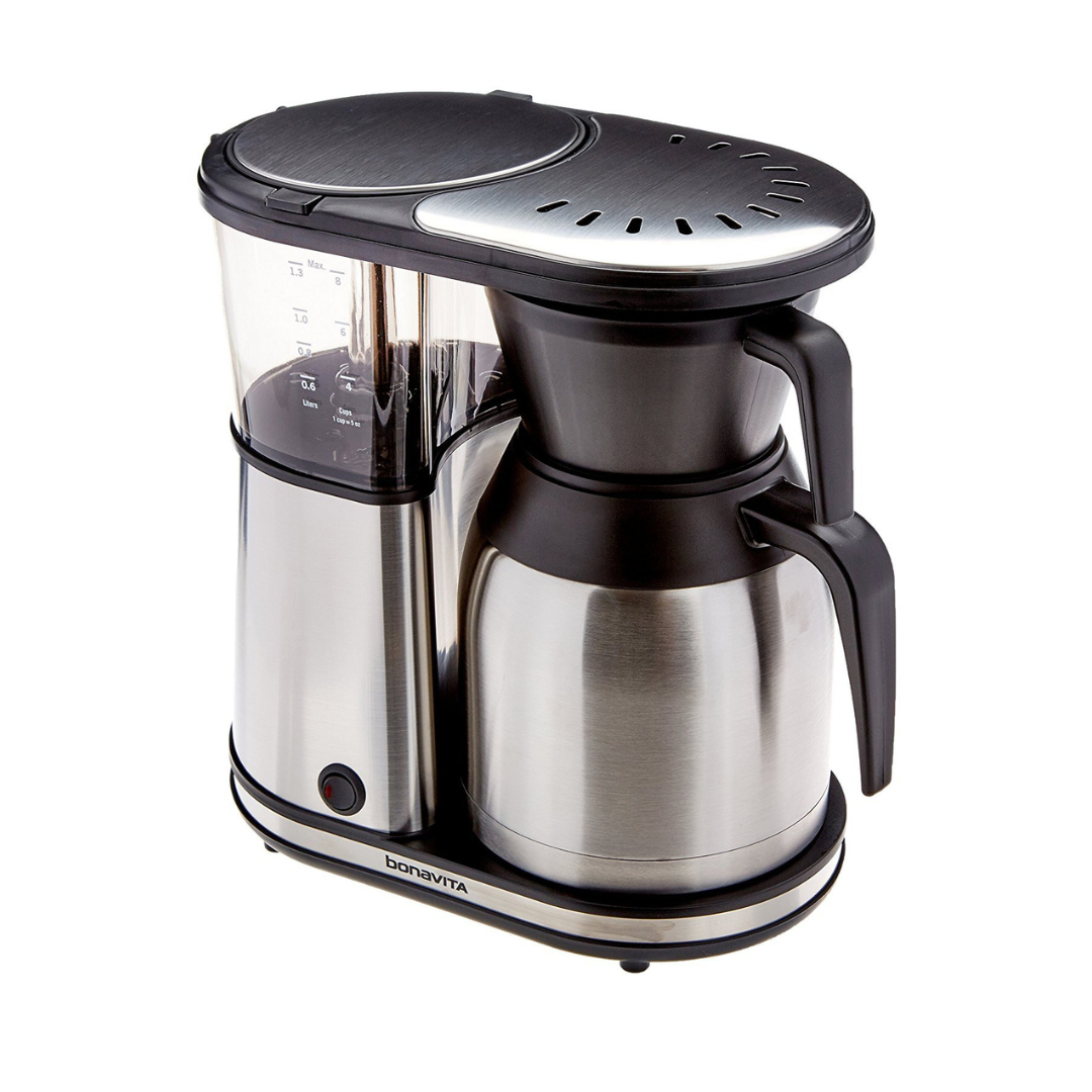 Bonavita 8 Cup Coffee Maker, One-Touch Pour Over Brewing with Thermal Carafe, SCA Certified, Stainless Steel (BV1900TS)