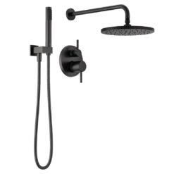 Delta Modern Matte Black 2-handle Single function 10-Inches Round Shower Faucet with Valve