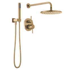 Delta Modern Champagne Bronze 2-handle Single function 10-Inches Round Shower Faucet with Valve