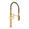 KOHLER Crue Pre-Rinse Spring Vibrant Brushed Moderne Brass Single Handle Deck-mount Pull-down Kitchen Faucet with Sprayer ( Deck Plate Included )