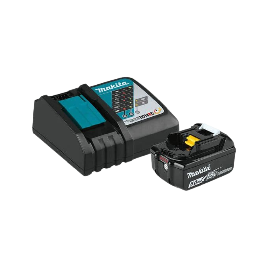 Makita 18V 5.0Ah LXT Lithium-Ion Battery and Charger Starter Pack BL1850BDC1