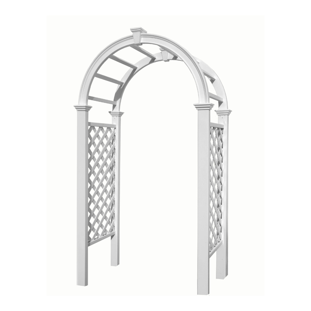 Vita Classic 4.09-ft W x 7.63-ft H Arched White PVC Garden Arbor